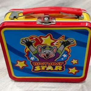Chuck E. Cheese Birthday Star Mini Tin Lunch Box Metal Vintage Style Collectible